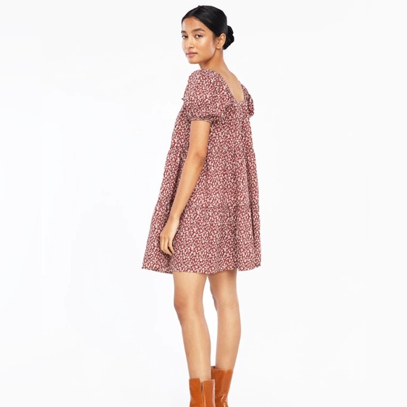 ANTHROPOLOGIE NWT Lacausa Playa Mini Dress Cocoa Magic Mushroom Print - Picture 4 of 8